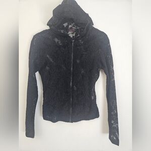 Nally & Millie Black Lace Mesh Top